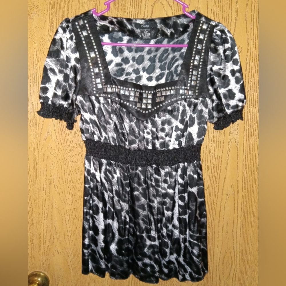 Embellished Print Top